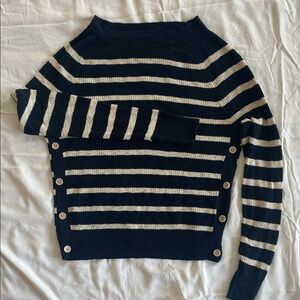 Striped Navy and Cream Sweater